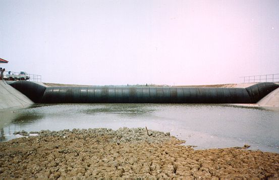 Rubber Dam 35 m x 2.5 m (air inflated) at Sigranala, Indramayu, West Java